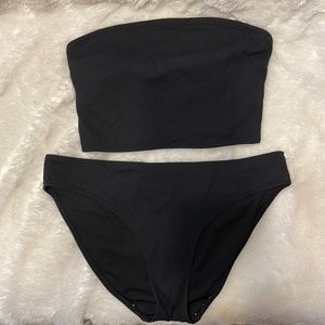 Aerie ribbed bikini S bandeau and M bikini bottoms